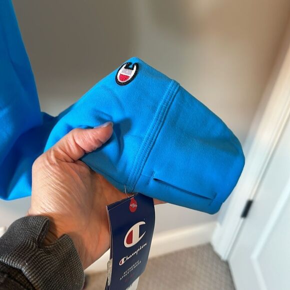 NWT sz S Champion blue lagoon teal hoodie with pouch front - Picture 2 of 10